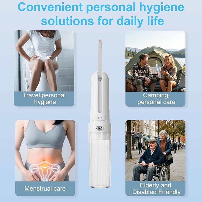 Electric Portable Bidet for Bathroom & Home Daily Use, White - Image 8