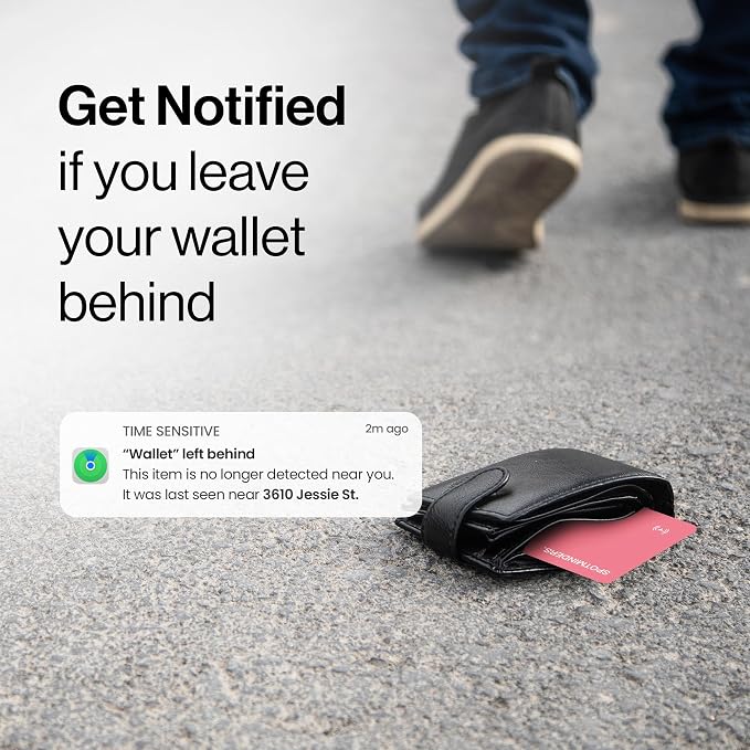 SPOTMINDERS Apple MFi Certified Wallet Tracker Card for Travel Gifts for Women - Works with Apple Find My Rechargeable Tracking Card for Wallet Luggage Passport Purse Slim 0.07in IP68 Pink Item Finder - Image 5