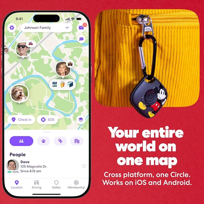 Life360 Tile Starter Pack - Mickey Mouse - Bluetooth Trackers and Item Finders for Keys, Wallets & More. Both iOS and Android Compatible. Phone Finder. 2-Pack (Black Mate/Slim) - Image 3
