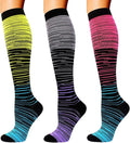 3 Pairs Compression Socks for Women Men 20-30mmhg Knee High Stocking for Sports Running Travel Nurses by DoubleCouple