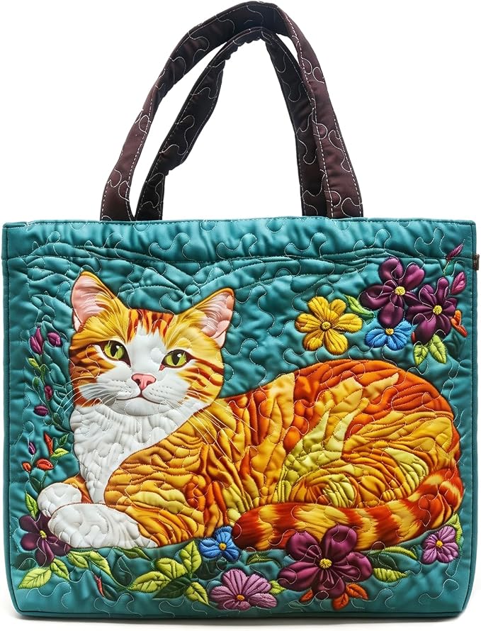 Women's Quilted Tote Bag – Lightweight Large Capacity Foldable for Travel | 20.87" L x 15.75" H - Image 6