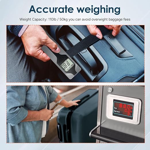 Battery-Free Luggage Scale – No Batteries Needed, Portable Digital Hanging Suitcase Weight Scale for Air Travel & Checked Bags, 110lb/50kg, LCD Display, Compact Travel Accessory - Image 7