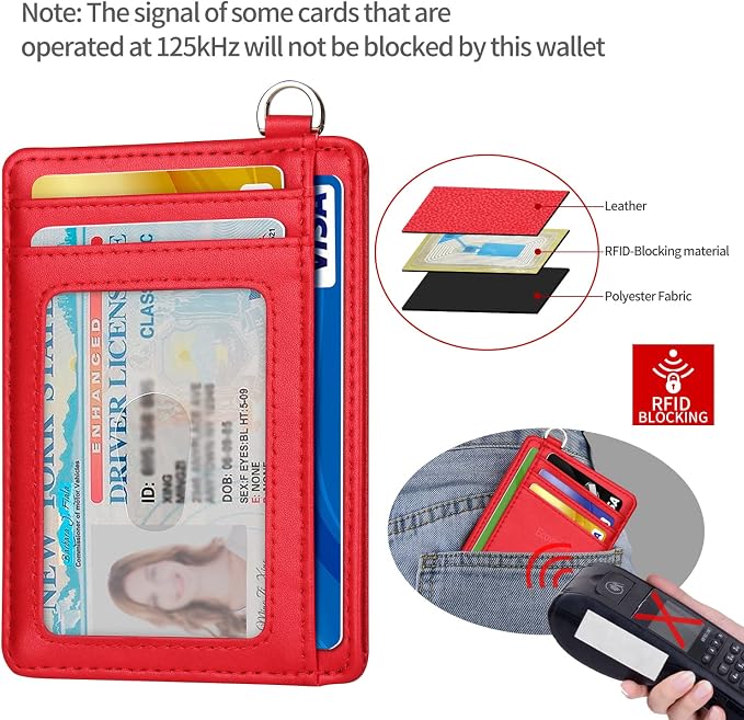 Slim Minimalist Front Pocket Wallet, RFID Blocking Credit Card Holder Wallet with Detachable D-Shackle for Men Women - Image 4