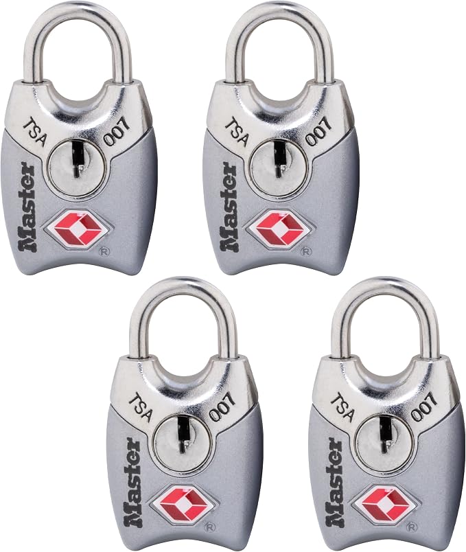 Master Lock 4689Q TSA Approved Luggage Lock, 4 Pack, Colors May Vary by Unknown