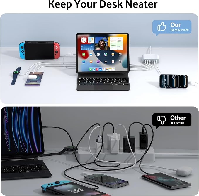 100W USB C Fast Charger Block Compact GaN 6 Port PD USB C and QC USB A Wall Charger Type C Charging Station Hub Adapter Plug Cube Brick for iPhone 17 16 15 14 Pro Max iPad Pro Air Samsung Pixel LG - Image 5
