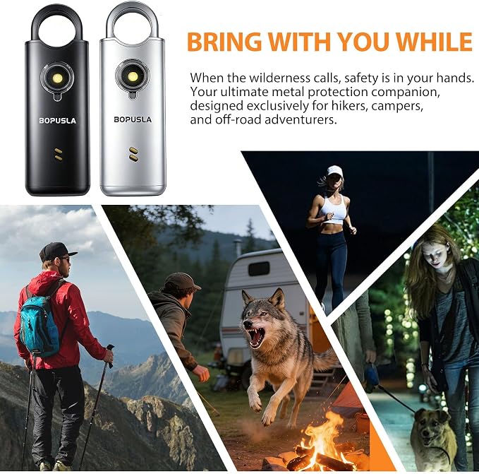 135dB Personal Safety Alarm for Women, SOS Strobe Alarm,Black | Rechargeable alarm with Type-C port and emergency flashlight, ideal for outdoor activities and night travel - Image 5