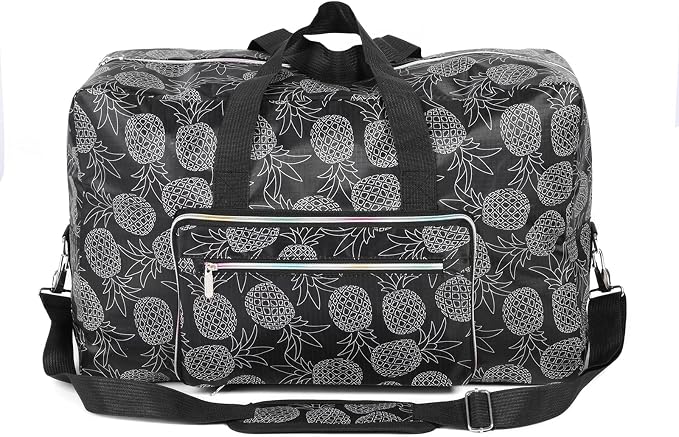 22" Foldable Large Travel Duffel Duffle Bag Sports Gym Tote Bag For Women Overnight Carryon Weekend Bag Shoulder Bag Water Resistant - Image 2