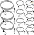 12 Pack Security Cable Luggage Lock with Loops 4ft 3mm Braided Steel Coated Bike Cable Wire Double Loop Anti Theft Safety for U Lock, Padlock and Disc by Fiada