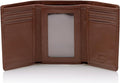 Stealth Mode Trifold Leather Wallet for Men with RFID Blocking | Brown Pebble Top Grain Napa Leather, 9 Card Slots, ID Window, Gift Box – Gift for Dad, Husband, or Son by StealthModeWallets