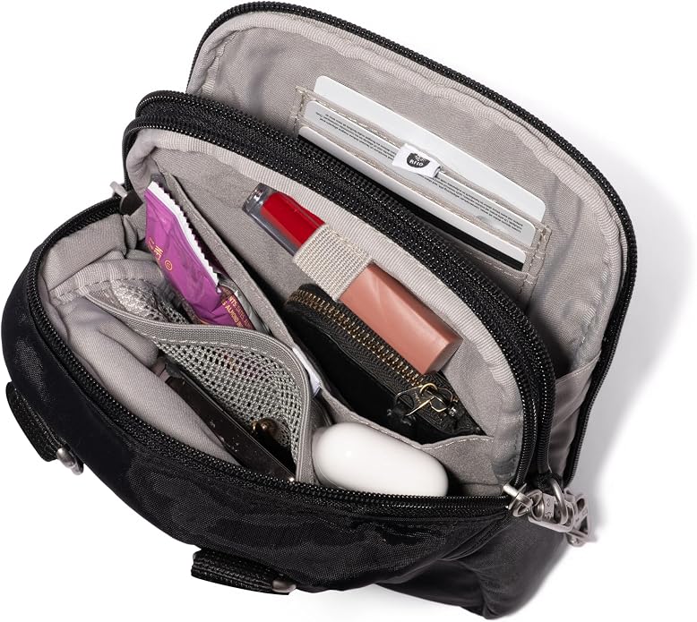Baggallini Securtex® Anti-theft Mini Everything Crossbody Bag, 6.3"x8.25" Rfid, Locking Zippers & Cut-resistant Strap - Image 11