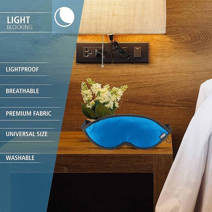 Lewis N. Clark Comfort Sleep Mask | Eye Mask for Travel | Comfortable & Breathable | Light Blocking & Adjustable | Light Blue - Image 4