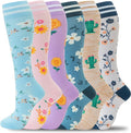 fenglaoda Compression Socks for Women Men Support Circulation 6 Pairs Socks For Nurse, Travel, Flight by fenglaoda