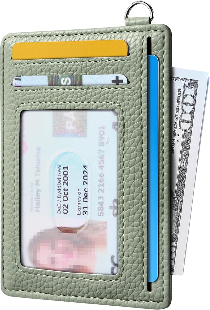 Mayski Slim Wallet, Credit Card Holder for Women, Minimalist Front Pocket RFID Blocking Card Cases, Small Wallet Women Men(Litchi Green) - Image 2