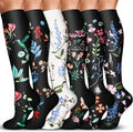 Acture 6 Pack Compression Socks for Women and Men - Knee High for Medical, Running, Nurses, Travel by Acture