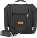 Hanging Travel Toiletry Bag for Women and Men, 6 Organizer Compartments, Large Toiletries essentials, Bathroom Cosmetic Accessories, Water-resistant Makeup Bag, Holds Full-Size Shampoo, Black by COOSKY