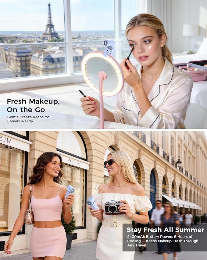 AeroVibes Handheld Fan Portable,0.26lb Mini Fan,Handheld/Clip-on Dual Mode | 4-Speed & long lasting,USB-C Fast Charge Power Display,compact for Outdoor/Commute/Office/Travel/Stroller,Gifts for Women men - Image 8