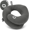 BCOZZY Travel Neck Pillow for Airplane – Patented Double Support for Head, Neck, and Chin. Best for Long Flights, Plane Sleeping, and Car Rides. Adjustable Size. Fully Washable. Carry Bag. Large, Gray by BCOZZY