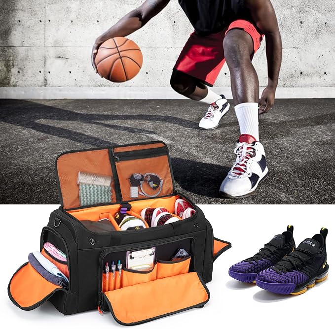DSLEAF Tactical Sneaker Duffle Bag, Sneaker Travel Bag for 4 Pairs of Shoes | Multiple Pockets, Detachable Shoulder Strap and TSA Carry-on Approved Size - Image 7