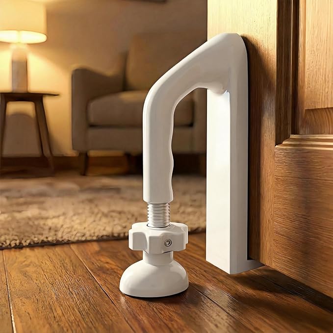 Portable Door Lock Travel Security, White Anti-Theft Stopper | 202g lightweight, fits inward-swinging doors, tool-free install, aluminum, for hotels, Airbnbs, dorms, apartments - Image 9