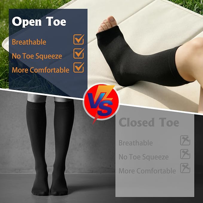 5/6 Pairs Graduated Compression Socks for Women&Men 20-30mmhg Knee High Socks Travel Hiking Running Stocking - Image 3