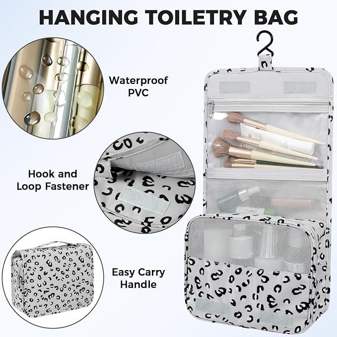 BAGAIL 9 Set Packing Cubes with Packing List Luggage Packing Organizers for Travel Accessories (Grey leopard) - Image 7