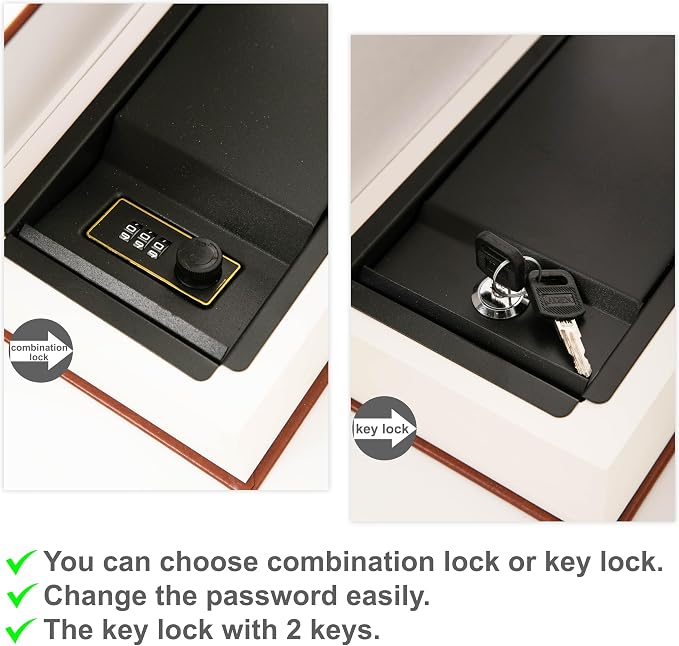 Deversion Book Safe Storage Box with Real Pages Combination Lock and Key Lock Box Money Safe Book Storage Lock Boxes for Personal Items 9.3''x6.0''x2.3'' (Bible(Brown)-Key) - Image 5