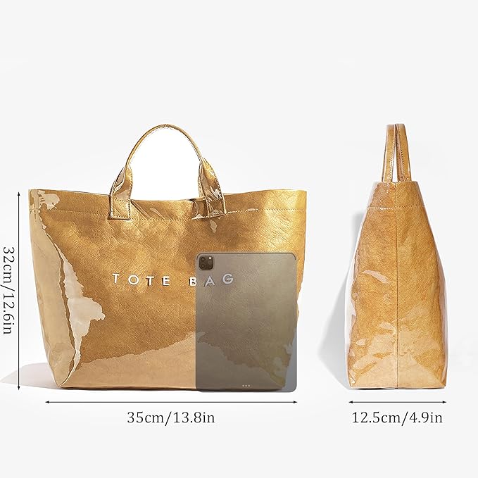 Lushandy PVC Tote Bag for Women Jelly Beach Bag Top Handle Hobo Handbag | Water-Resistant, Wipe Clean, Lightweight - Image 6