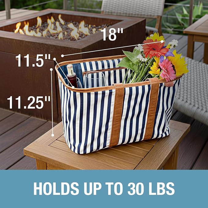 CleverMade Collapsible Tote LUXE, 30L Structured Tote Bag with Handles | Pack It All Without the Floppy-Bag Fight | Steel Rim Stays Open, Soft Grips Carry 30 lb, and Tote Folds to 1.5 Inches - Image 6