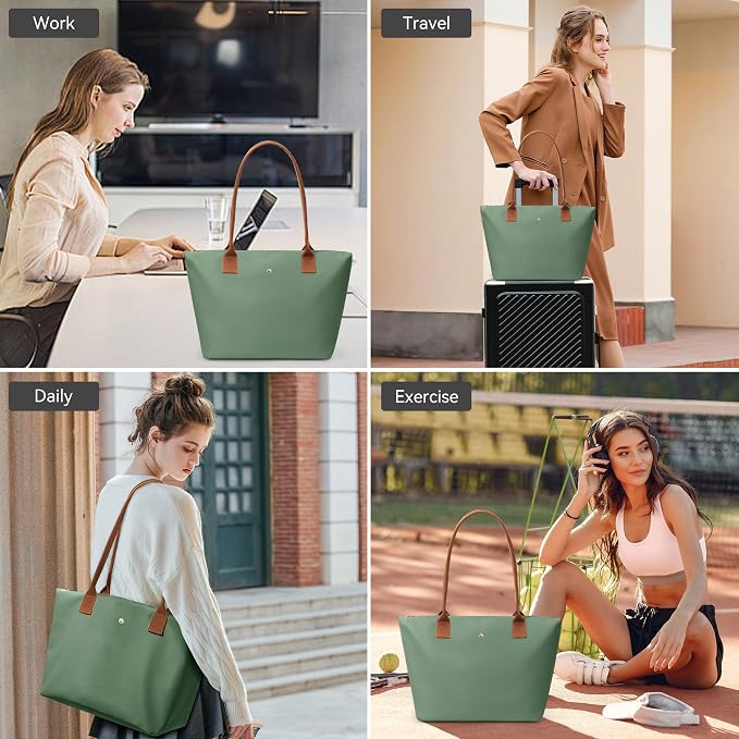KALIDI Tote Bag for Women Nylon Top-Handle Purse,Large Capacity Shoulder Hobo handBag with Zipper Leisure Foldable Weekend - Image 7