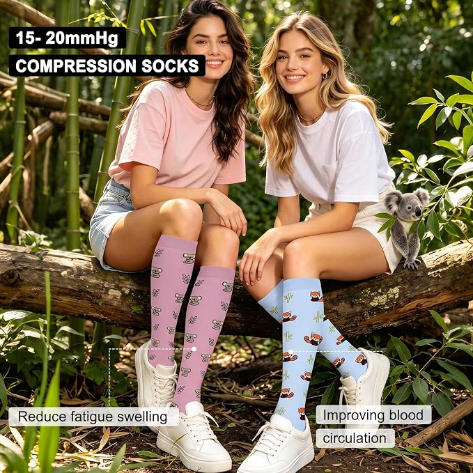 4 Pairs Compression Socks for Women Circulation-Best Support for Nurses,Running,Athletic,Travel - Image 3