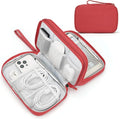 FYY Electronic Organizer, Travel Tech Pouch Bag, Large, Red | Wrist Strap, Waterproof, Double Layers Portable Electronics Travel Carrying Case for Cord, Charger, Daily Business Trips Use by FYY