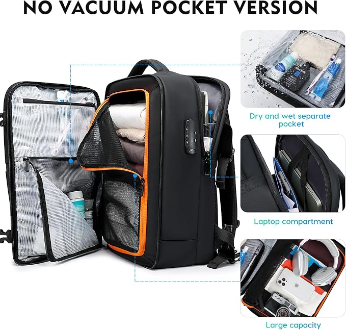 BANGE Travel Backpack with TSA lock version can hold 15.6 inch Laptop suitable Daily Commute and Overnight Flight Approved Anti-theft Bag - Image 2