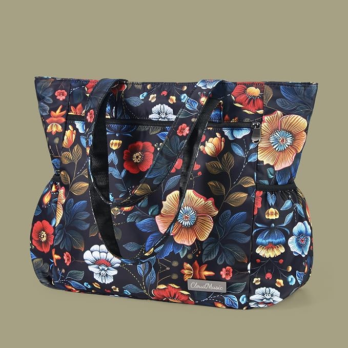 CLOUDMUSIC Shoulder Tote Bag For Nurses Teachers Work Gym Travel Beach Women With Large Capacity Waterproof - Image 2