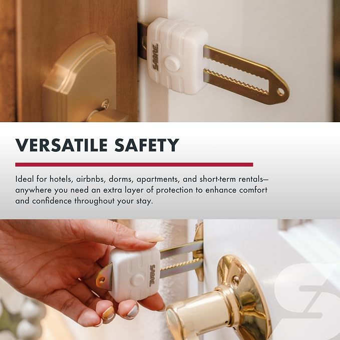 Sabre Compact Travel Door Lock, Portable Door Security for Hotels, Vacation Rentals, Apartments, & Dorms, Fits Most Inward-Opening Doors, Door Latch Lock, Withstands 730 lbs of Force, No Tools Needed - Image 6