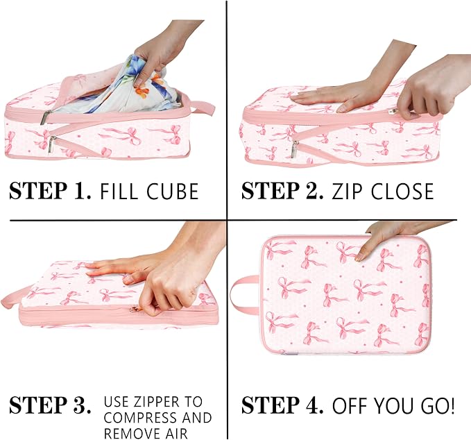 Compression Packing Cubes for Travel, 6 Set Natural Life Luggage Organizers, Lightweight Waterproof Expandable/Compression Bags Bohemia Smell Proof Travel Packing Cubes for Suitcases - Image 3