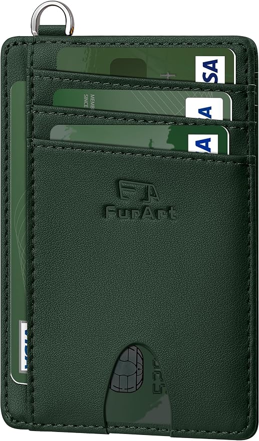 FurArt Slim Minimalist Wallet RFID Credit Card Holder for Men | slim minimalist compact rfid id window thin by FurArt