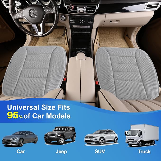Lofty Aim Car Seat Cushion for Driving, Memory Foam Driver Seat Cushion | Car Seat Cushion for Long Driving, Automotive Seat Cushion for Pain Relief, Car Seat Pillow Fits Vehicles, Office, 4D Gray - Image 3