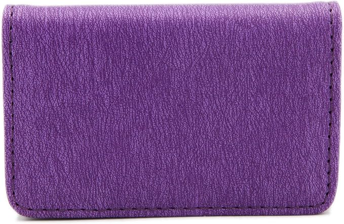 RFID Blocking Wallet - Minimalist Leather Business Credit Card Holder - Purple2 - Image 4