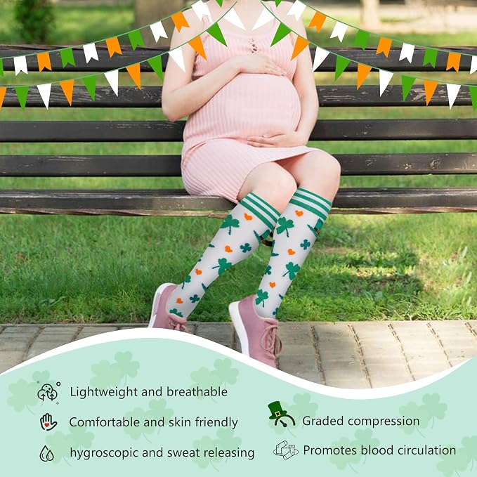 fenglaoda Compression Socks for Women Men Support Circulation 6 Pairs Socks For Nurse, Travel, Flight - Image 2