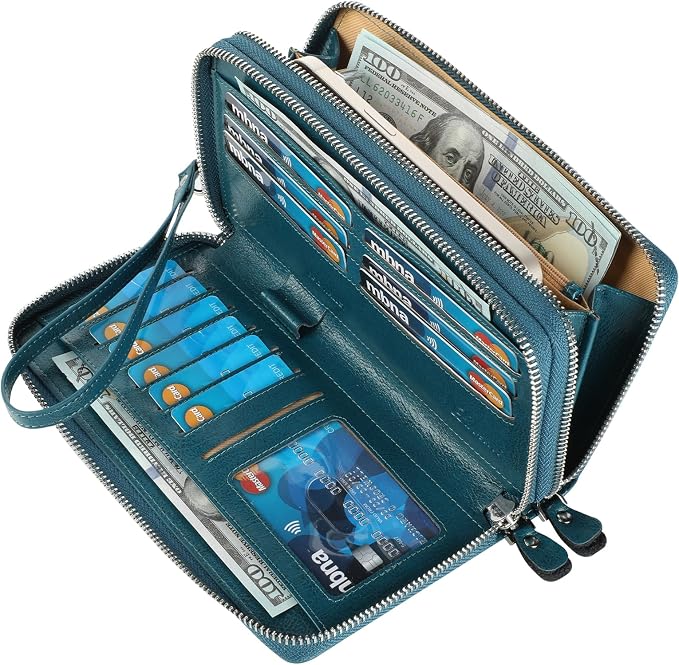 Small Compact Women Wallet RFID Blocking Genuine Leather Bifold Purse with ID Windows - Image 2