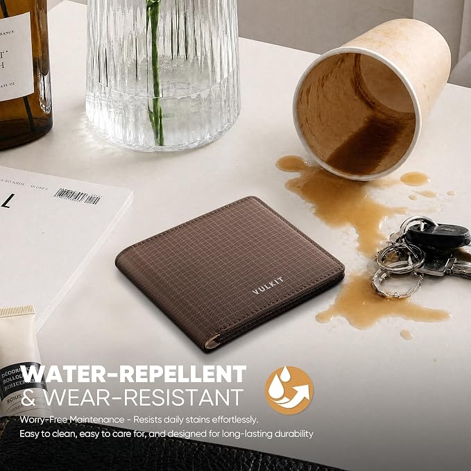 VULKIT Lite Wallet, RFID Blocking Bifold Wallets, Minimalist, Water-repellent & Wear-resistant - Image 3