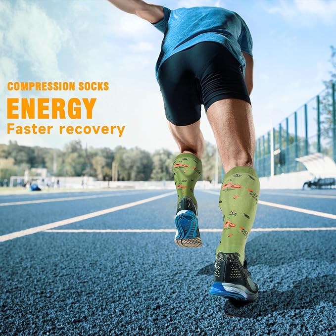 cerpite Compression Socks for Women & Men 6 Pairs Knee High Compression Socks 20-30 mmhg Best for Running,Nurse,Travel - Image 7