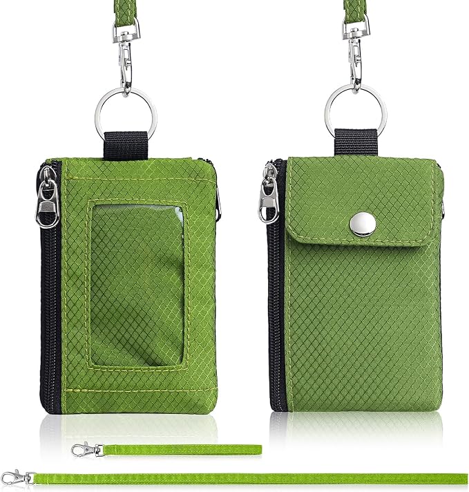 Artpaxy Minimalist Wallet For Mens Womens, Keychain RFID Blocking Zipper Small Wallet with ID Window 2 Lanyards,Water Resistant Travel Cash Card Coin Case Boys Girls - Image 7