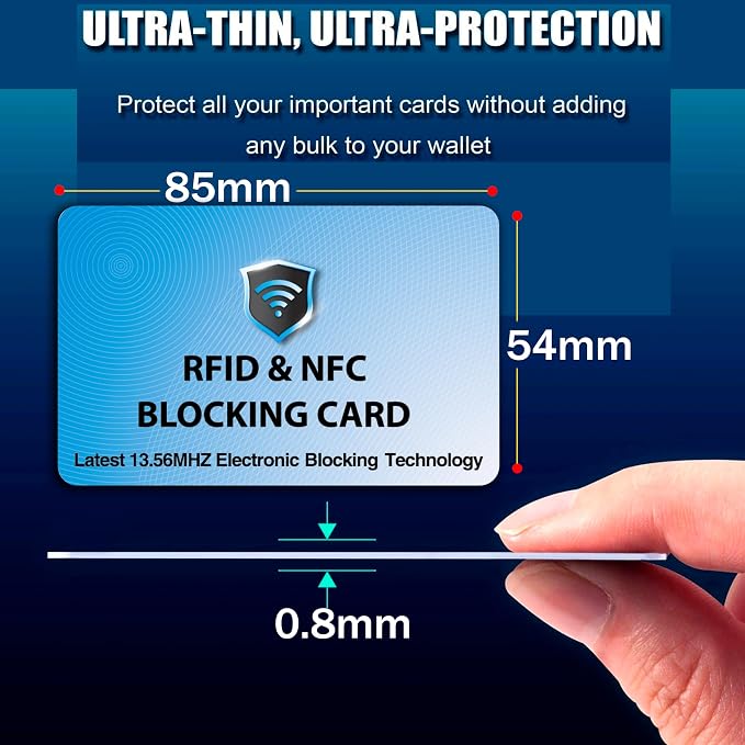 SaiTech IT 5 Pack RFID Blocking Card for Credit Debit ID Card, Sky Blue | Slim Anti-Theft Contactless NFC RFID Blocker Protector, Easily Fit into Wallet and Purse, for Men & Women - Image 2