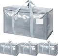 TICONN 4 Pack Extra Large Moving Bags Heavy Duty with Zippers & Carrying Handles, Durable Storage Bags Moving Boxes for Closet Organizers and Storage (4 Pack, Light Grey) by TICONN