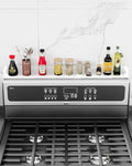 SZJHXIN 4X Strong Magnetic Stove Top Shelf, Adjustable 15-30 Inches, White | Fits Various Stove Lengths, Kitchen Organizer, Holds Spices, Condiments and BBQ Sauces by SZJHXIN