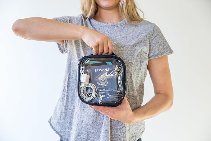 Clear TSA Approved 3-1-1 Travel Toiletry Bag for Carry On/Quart Size Transparent Liquids Pouch for Airport Security/Reusable See Through Vinyl & PVC Plastic Organizer Men Women (Black) - Image 9