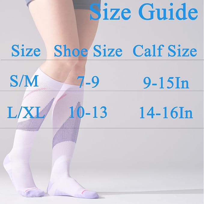 4 Pairs Compression Socks For Women and Men 20-30mmHg Graduated Compression Circulation Support Socks For Travel - Image 2