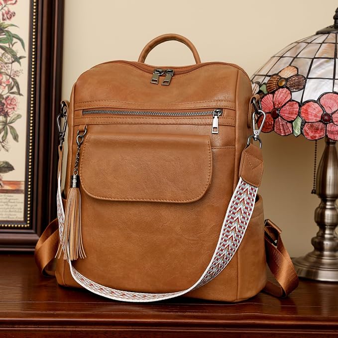 GAEKEAO Backpack Purse for Women PU Leather Anti-theft Backpack Ladies Convertible Large Travel Designer Fashion Shoulder Bag - Image 7