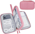 Lcsmaokin Electronics Organizer Travel Case,Electronic Accessories Storage Bag,Portable Waterproof Cable Organizer Bag,Travel Cord Organizer Bag for Small Charging Cord Storage,Cables,SD Card-Pink by Lcsmaokin